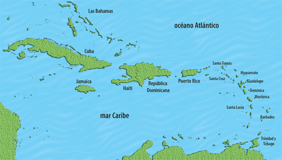 Mapa del Caribe