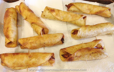 Nectarine Rolled Tacos - Draining on Paper Towels
