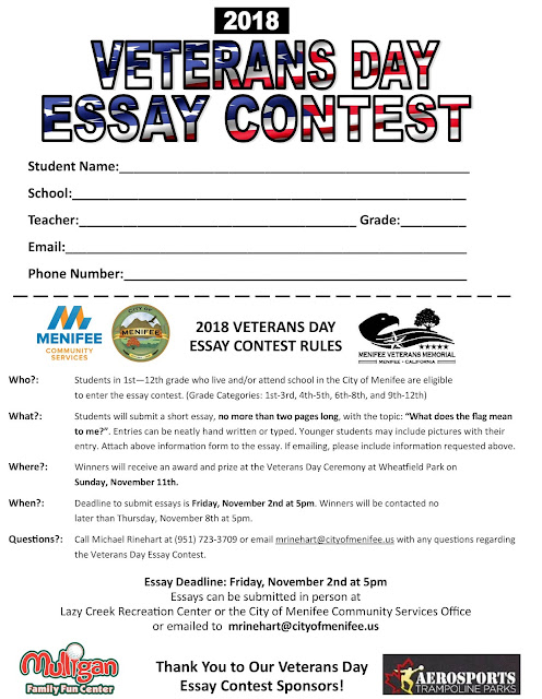 veterans day essay contest