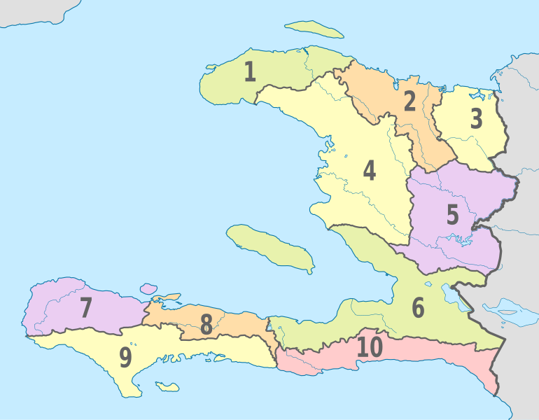 Pembagian wilayah administratif Haiti Peta pembagian wilayah administratif Haiti