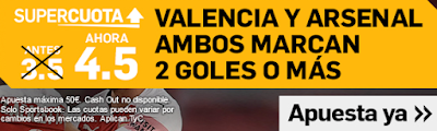 Betfair cuota mejorada Europa League Valencia vs Arsenal 9 mayo Betfair cuota mejorada Europa League Valencia vs Arsenal 9 mayo