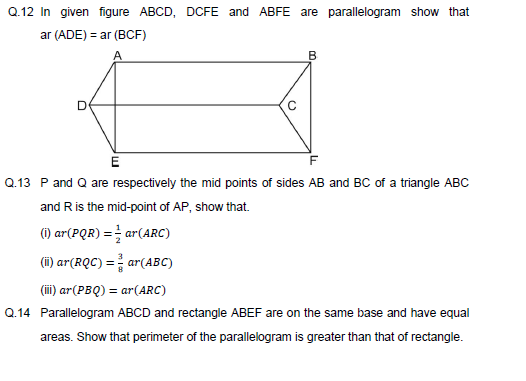 Area of parallelograms and triangles 