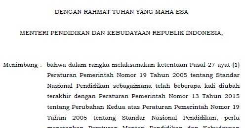 Download Permendikbud Nomor 20 Tahun 2016 Tentang Standar Kompetensi Lulusan Pendidikan Dasar Dan Menengah Website Pendidikan