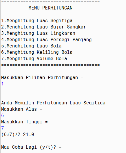 Contoh Program Java Menggunakan Case
