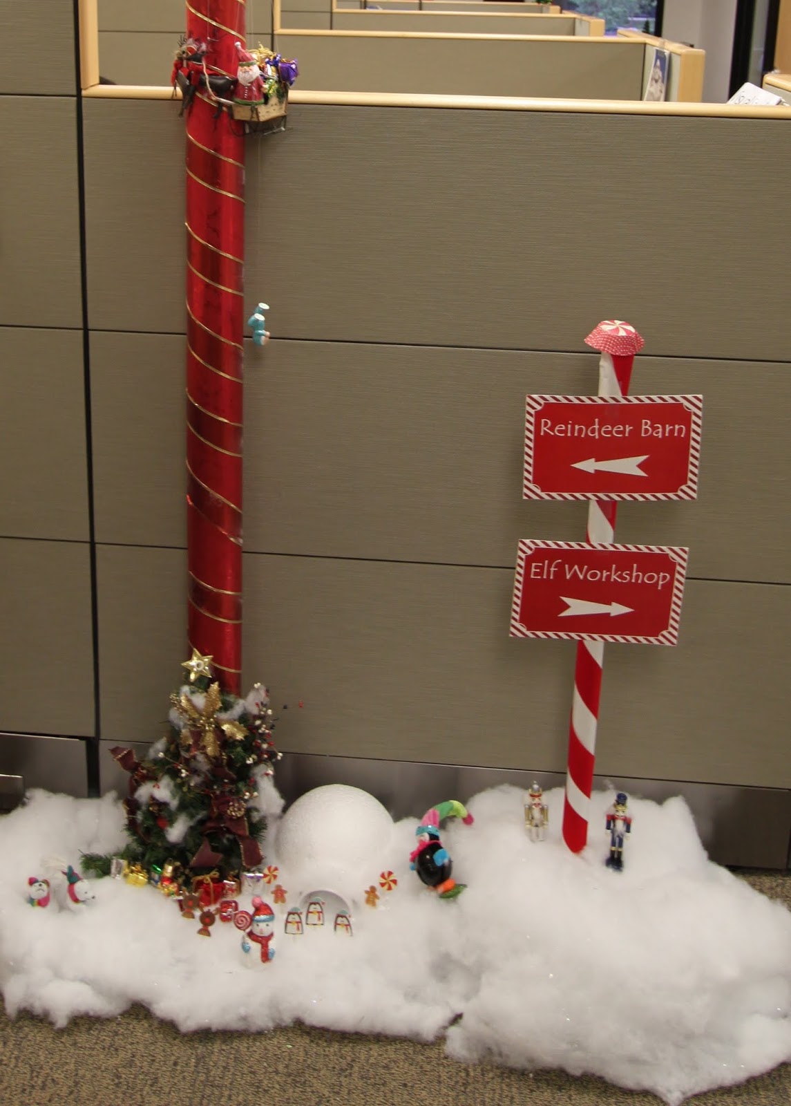 the office holiday pole decorating contest  mid-century modern remodel