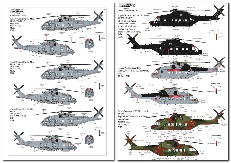 Xtra Decals 1/48 AUGUSTA WESTLAND MERLIN Helicopter Models & Kits Toys