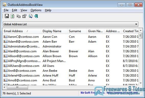 OutlookAddressBookView : un logiciel portable pour exporter facilement le carnet d’adresses d’Outlook 
