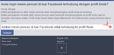 Agar Profil Facebook Tidak Muncul di Mesin Pencari