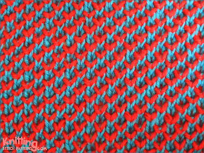 Two colour Pearl Brioche Knitting Stitch Patterns