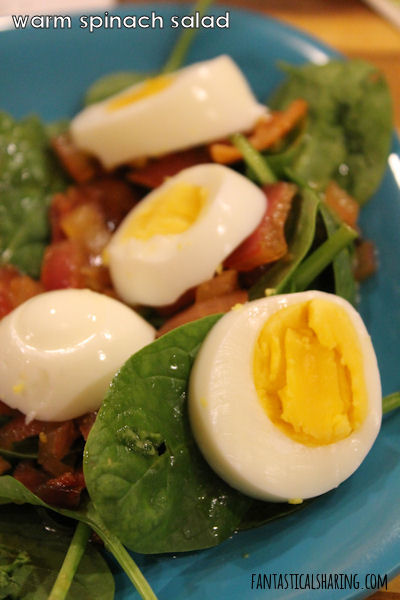 Warm Spinach Salad #salad #spinach #egg #bacon