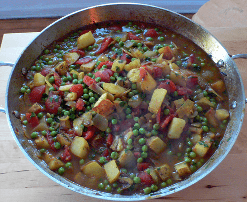 Indian-Style Potato and Pea Curry