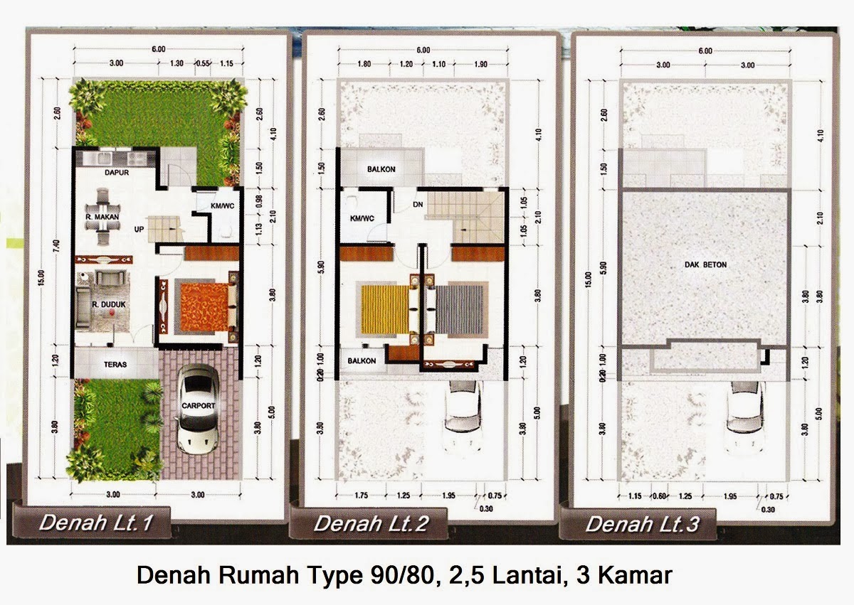 Denah Rumah Minimalis 1 Lantai Type 90 Desain Rumah Minimalis