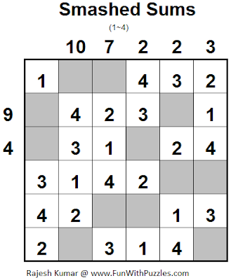 Smashed Sums (Mini Puzzles Series #18) Solution