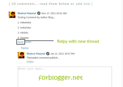 Threaded Comment Blogger