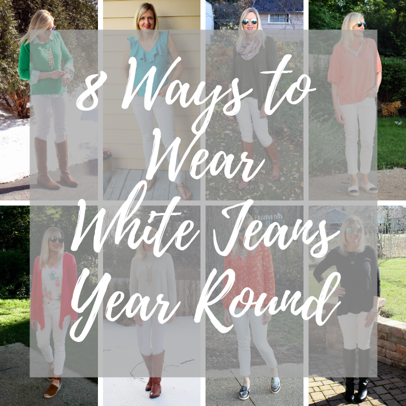 A collection of white jeans outfits helping you figure out how to wear white jeans