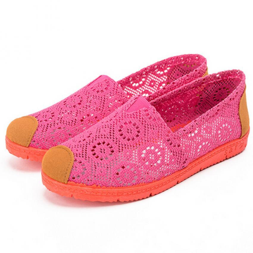 Summer Lace Flat ShoesLoafers(Pink) | Look Good with Flat
