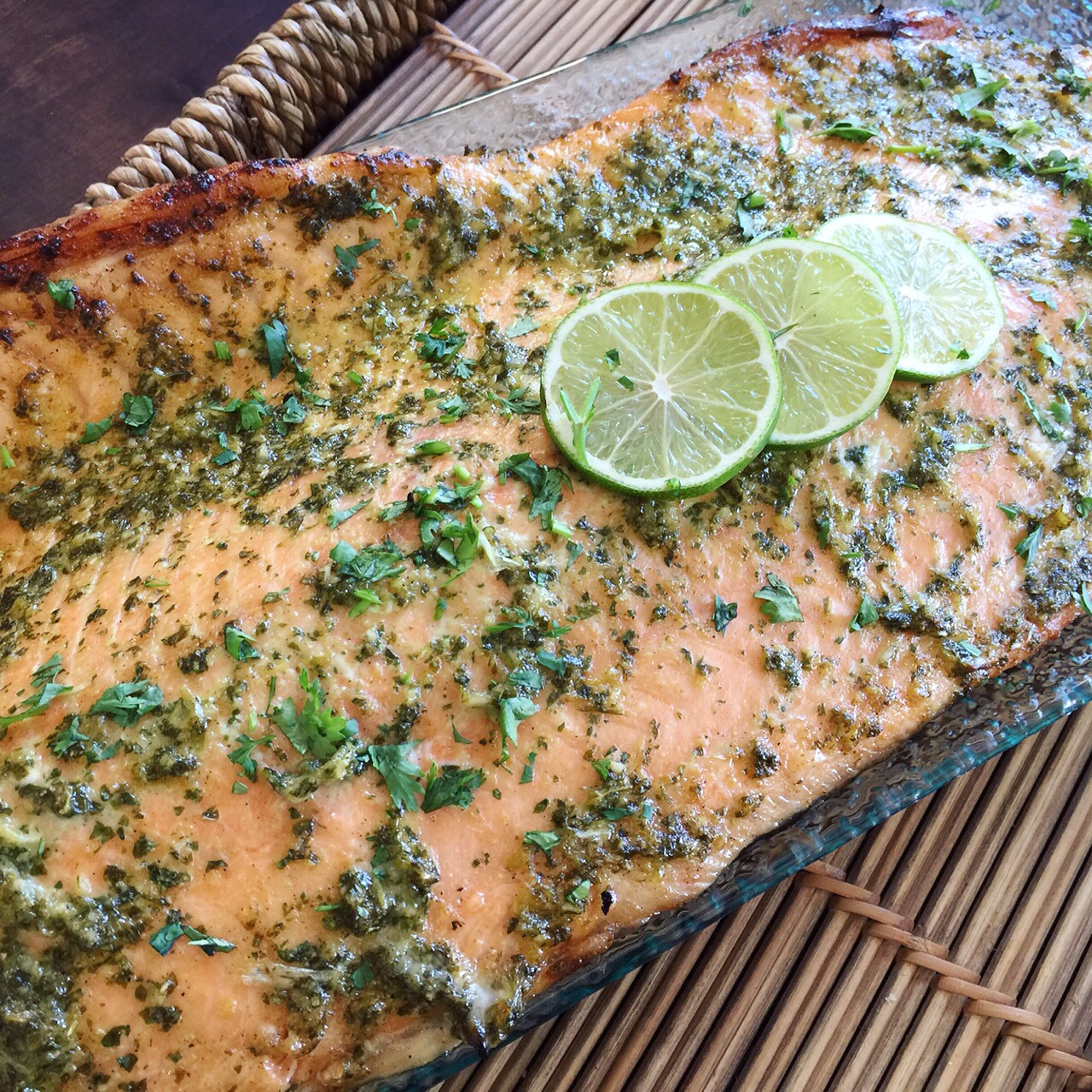 Cilantro Lime Salmon with Coconut Chili Dipping Sauce