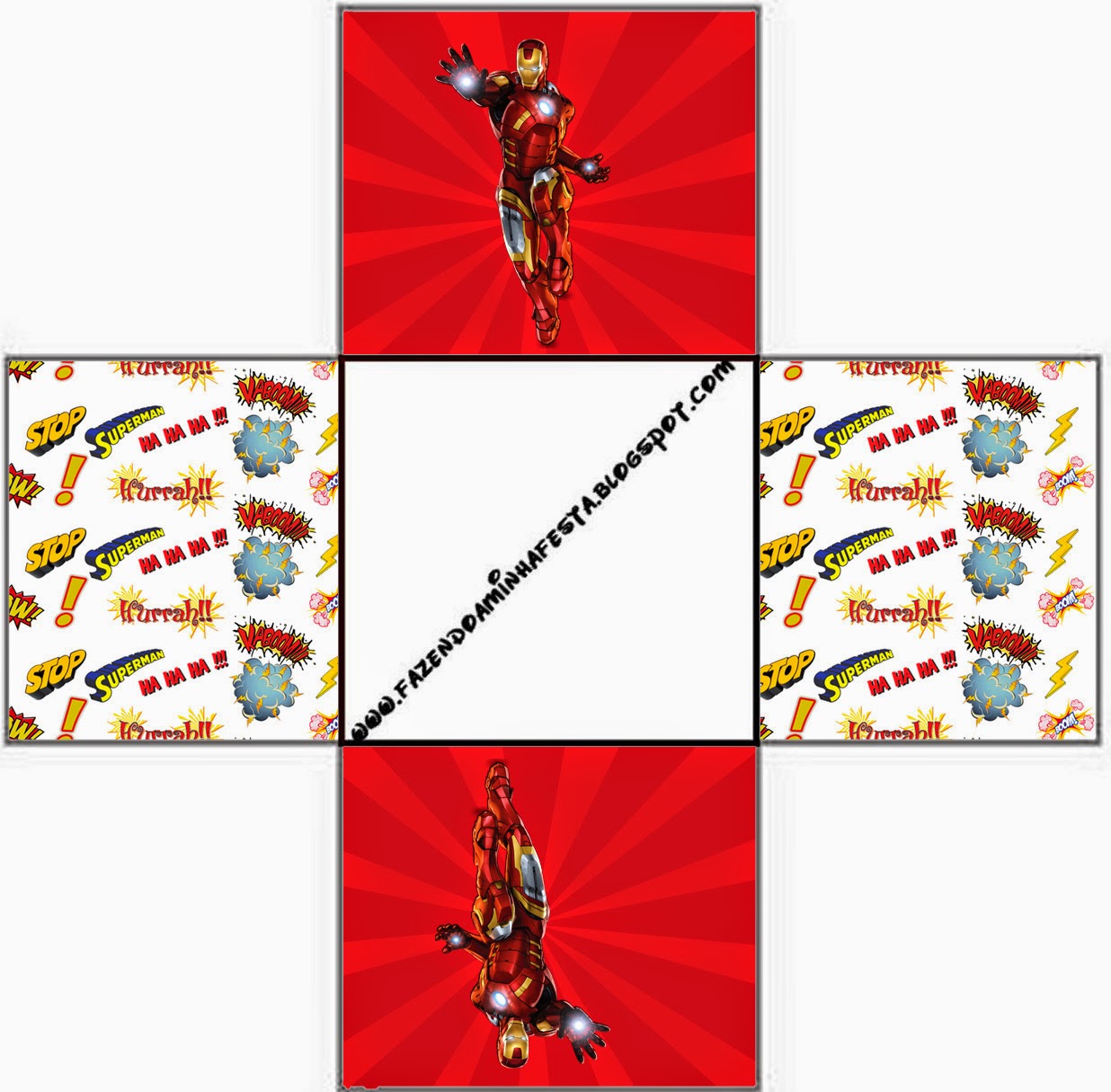 Iron Man: Cajas para Imprimir Gratis. Este modelo es para hacer la invitación - cajita.