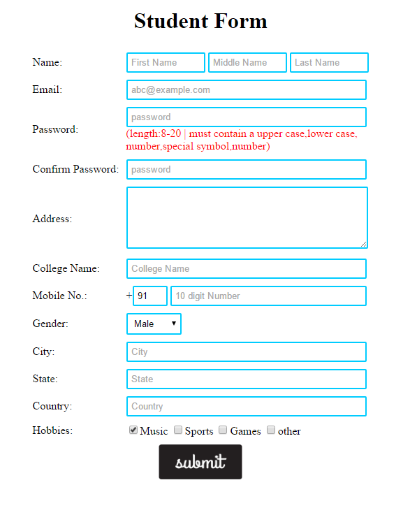 First name last name middle name. Student Registration form. Form. Регистрационная форма дизайн. Registration form html CSS.
