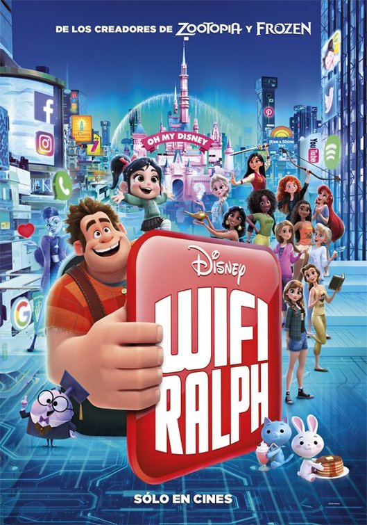 WiFi Ralph 1 Ralph, el chico malo de los videojuegos y su amiga Vanellope von Schweetz navegan por el vasto y dinámico mundo web en busca de un repuesto para salvar “Sugar Rush”, el juego de Vanellope.