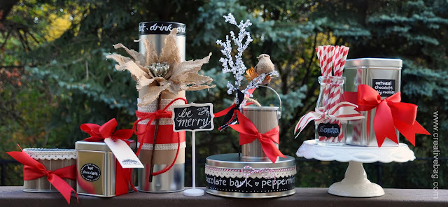 chalkboard art inspired packaging ideas for the holidays using tin containers by Creative Bag