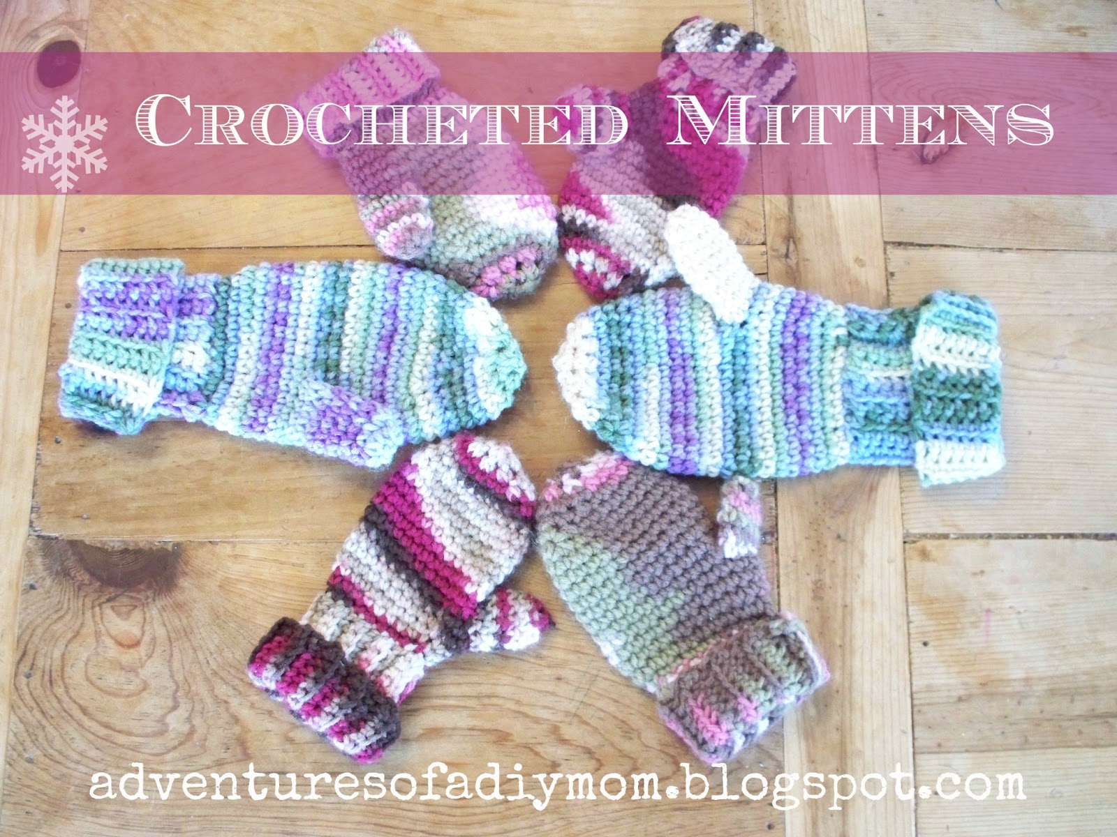 Crocheted Mittens Adventures of a DIY Mom