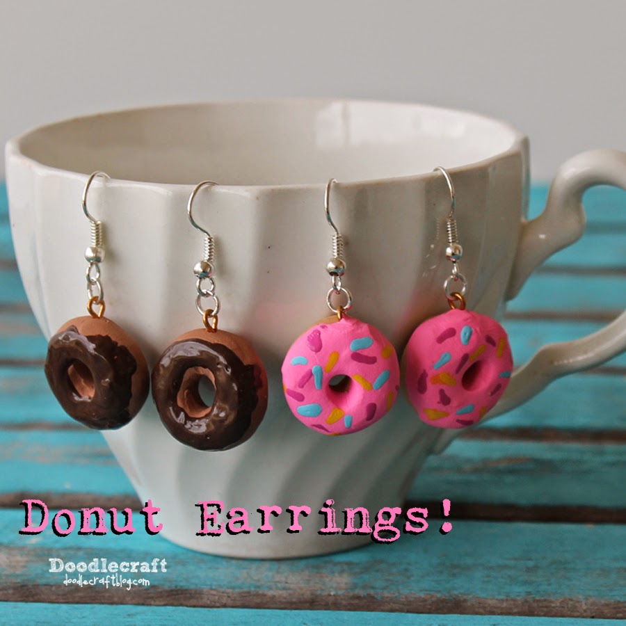 Colorful Circle Donut Earrings Lightweight Earrings Valentine’s Day Gift for Wife Polymer Clay Earrings Handmade Earrings