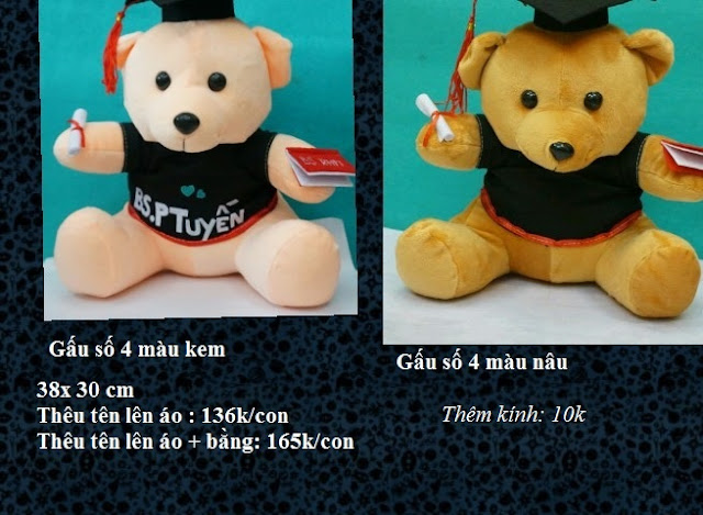 Gấu bông cử nhân/ gấu bông tốt nghiệp thêu tên theo yêu cầu - 3
