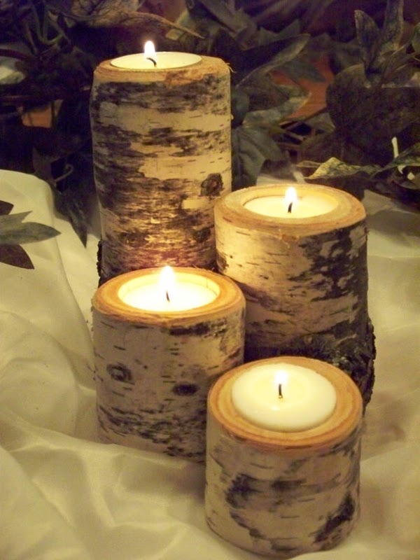 Candle Holders with branches of trees