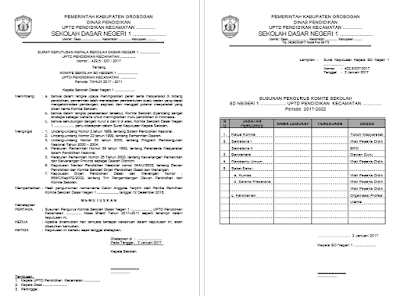 Download Contoh Format SK Komite Sekolah SD,SMP,SMA Tahun Ajar 2017/
