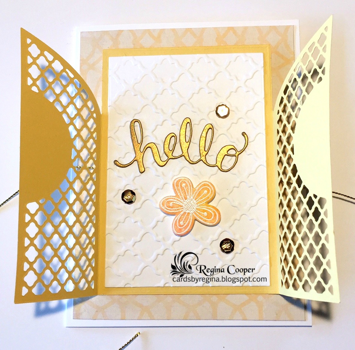 Cards By Regina Lattice Gate Fold Card
