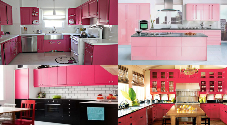 16 Desain  Dapur Warna Pink Yang Cantik Modern dan Juga 