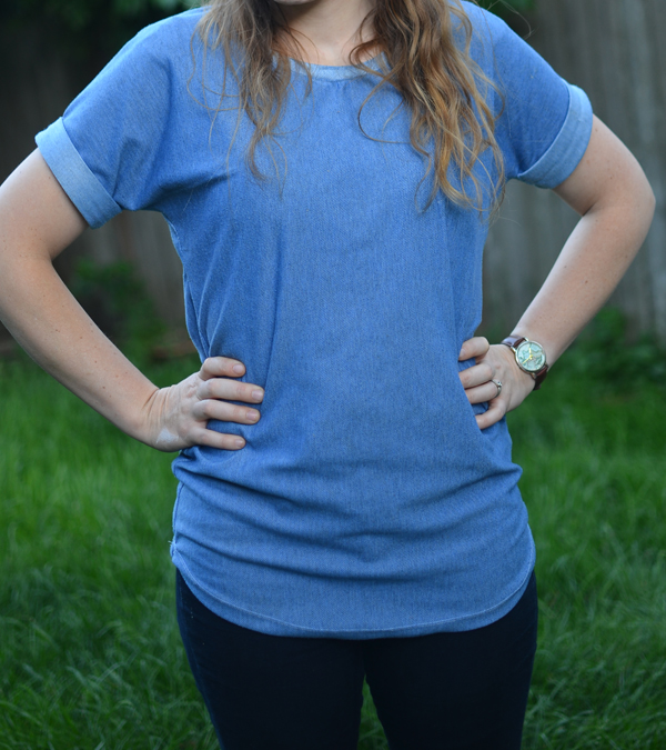 Easy dolman shirt with rolled sleeves!