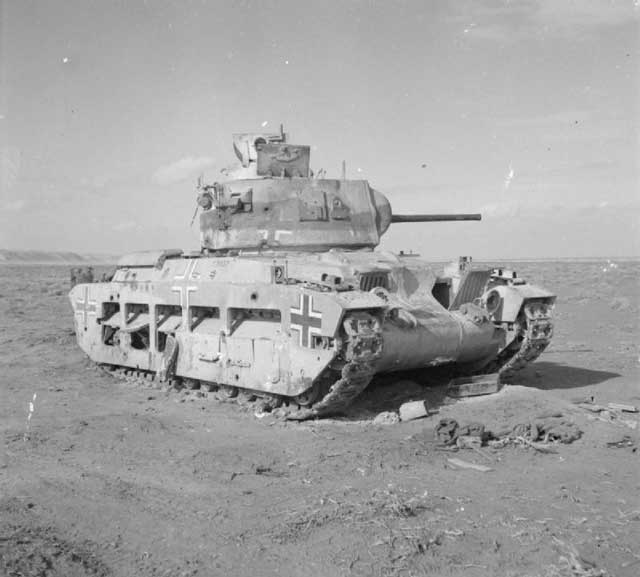 Captured British Matilda tank in North Africa, 3 January 1942 worldwartwo.filminspector.com