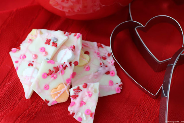 Easy Sweetheart's Bark for Valentine's Day recipe from Served Up With Love