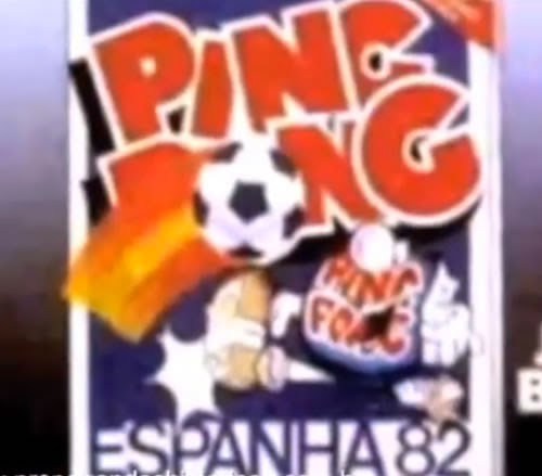 Propaganda do chiclete Ping Pong com álbum de figurinhas da Copa do Mundo realizada na Espanha em 1982.