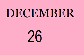 History of December 26-Important Events,Festivals,Born and Deaths of famous People