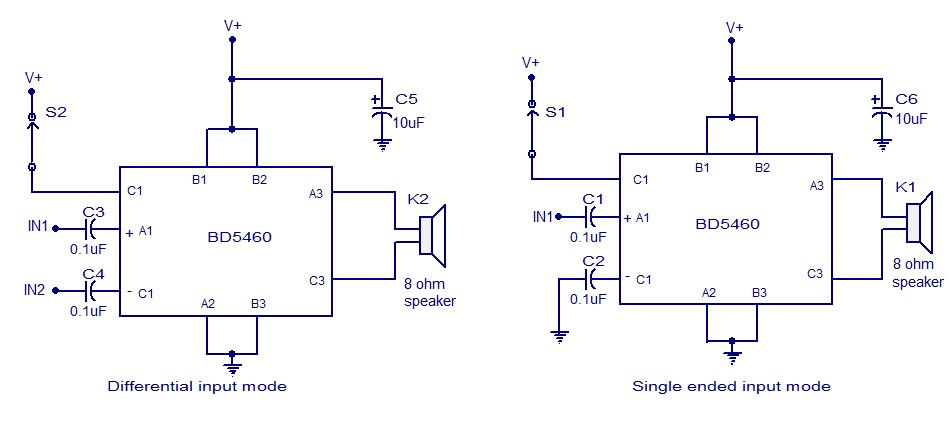 BD5460 Class D Amplifier Circuit ~Circuit diagram