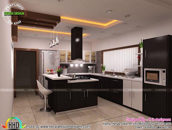 Black color kitchen