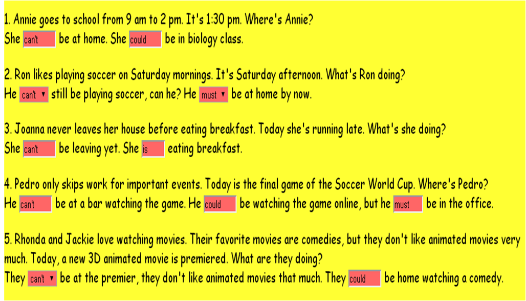 English Intermediate I U11Modals for speculation or deduction