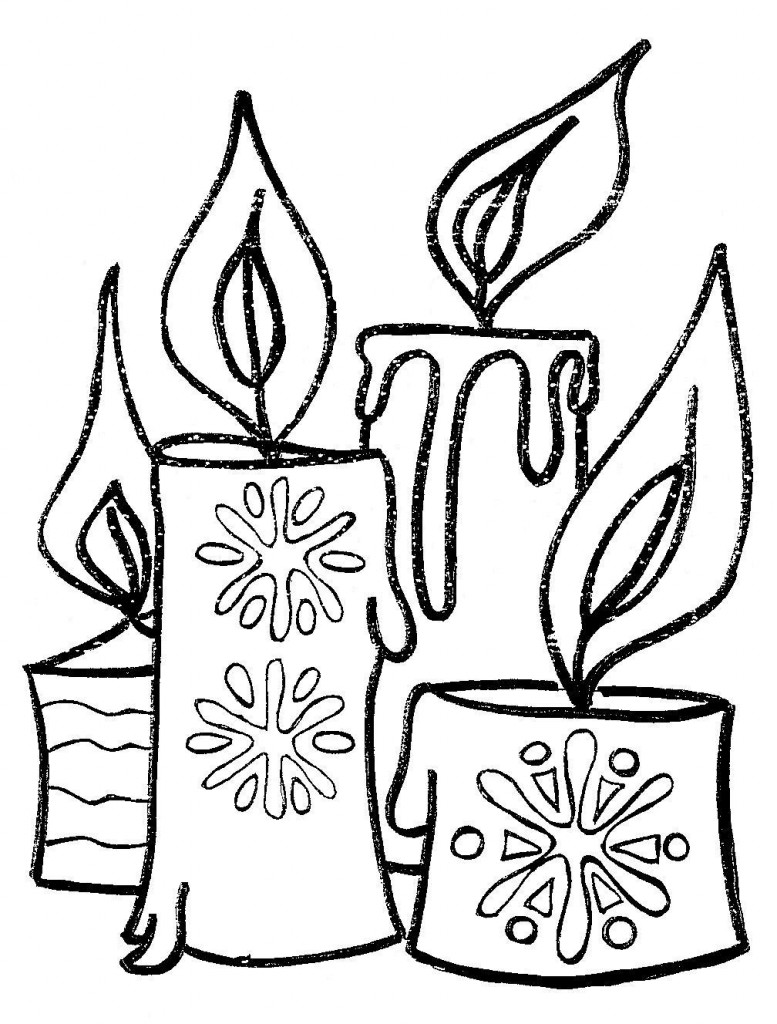 Dibujos para colorear de Velas de navidad