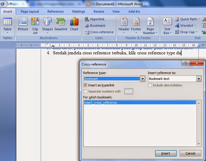 Menggunakan cross reference pada microsoft word Tutorial ms word