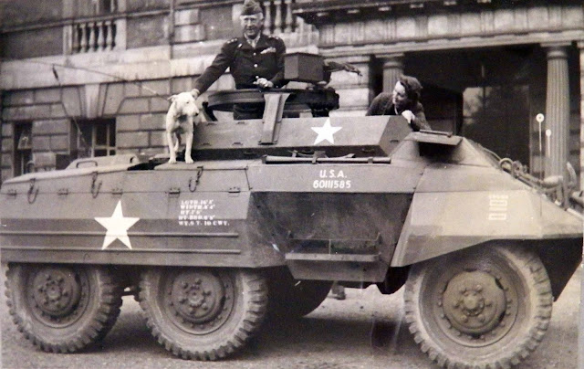 Patton on his M-20 in England with Willie.