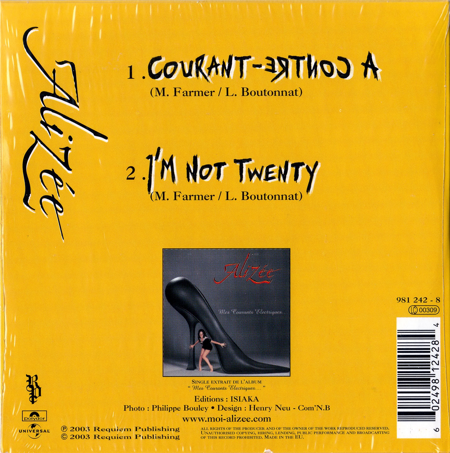 Junior's Songs Alizée À ContreCourant [CD Sencillo]