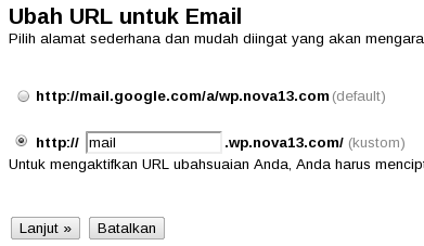Ubah URL email domain