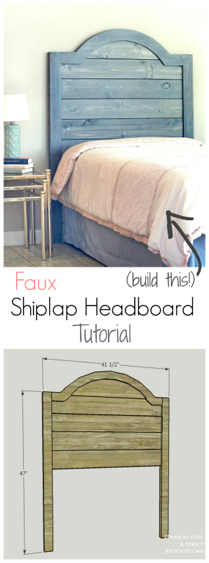 Learn how to build a faux shiplap headboard