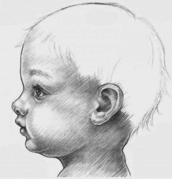 رسم رضيع بقلم الرصاص للمبتدئين Dz Fashion