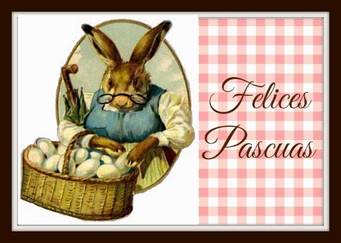 Etiqueta vintage de conejo de Pascua / Vintage Easter bunny tag