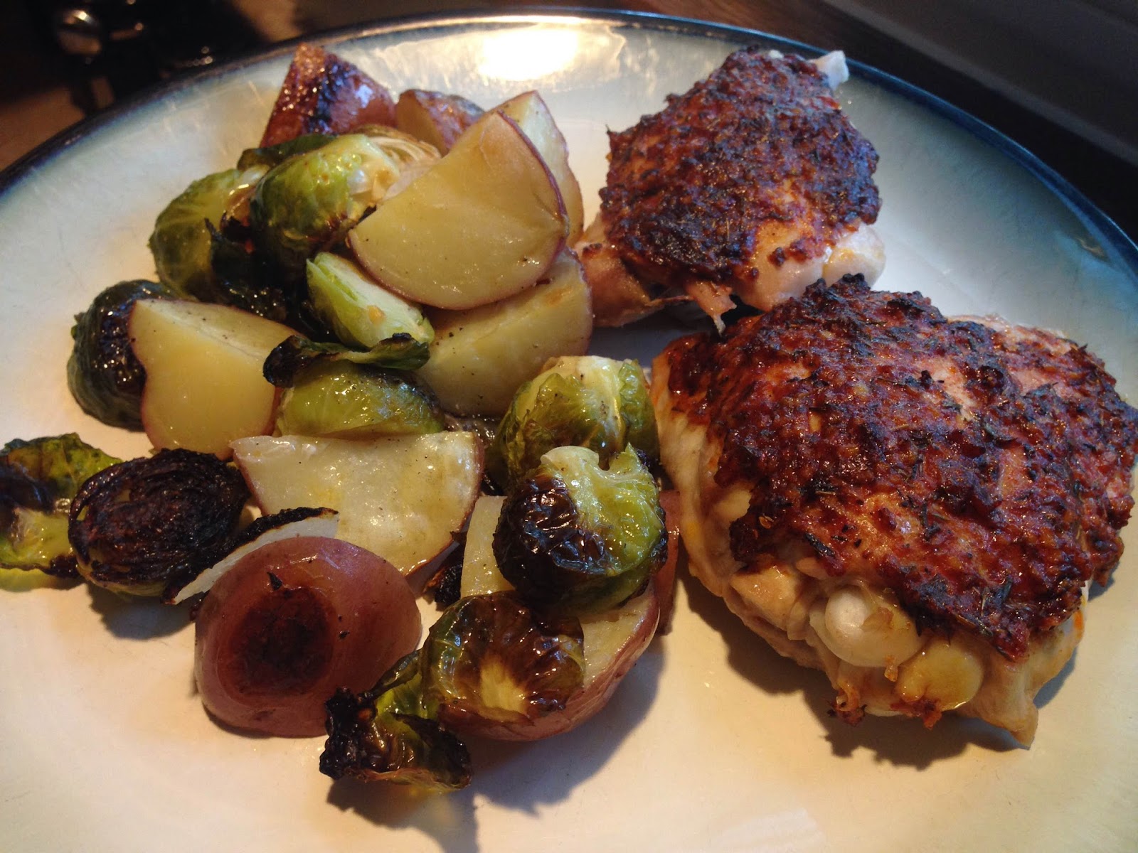 It really IS that easy to make... Recipe 319 Baked Paprika Chicken Thighs, Brussels Sprouts