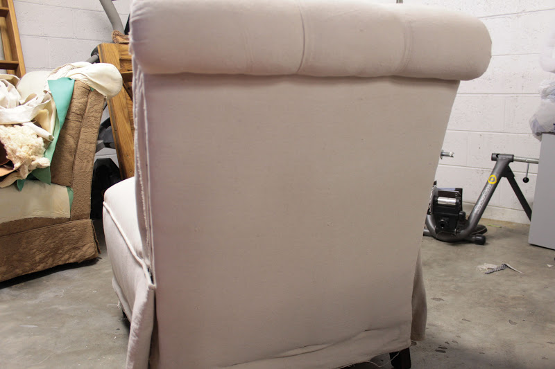 VanHook & Co. Reupholstering Slipper Chair finishing touches